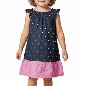 Healthtex Navy and Pink Polka Dot Dress